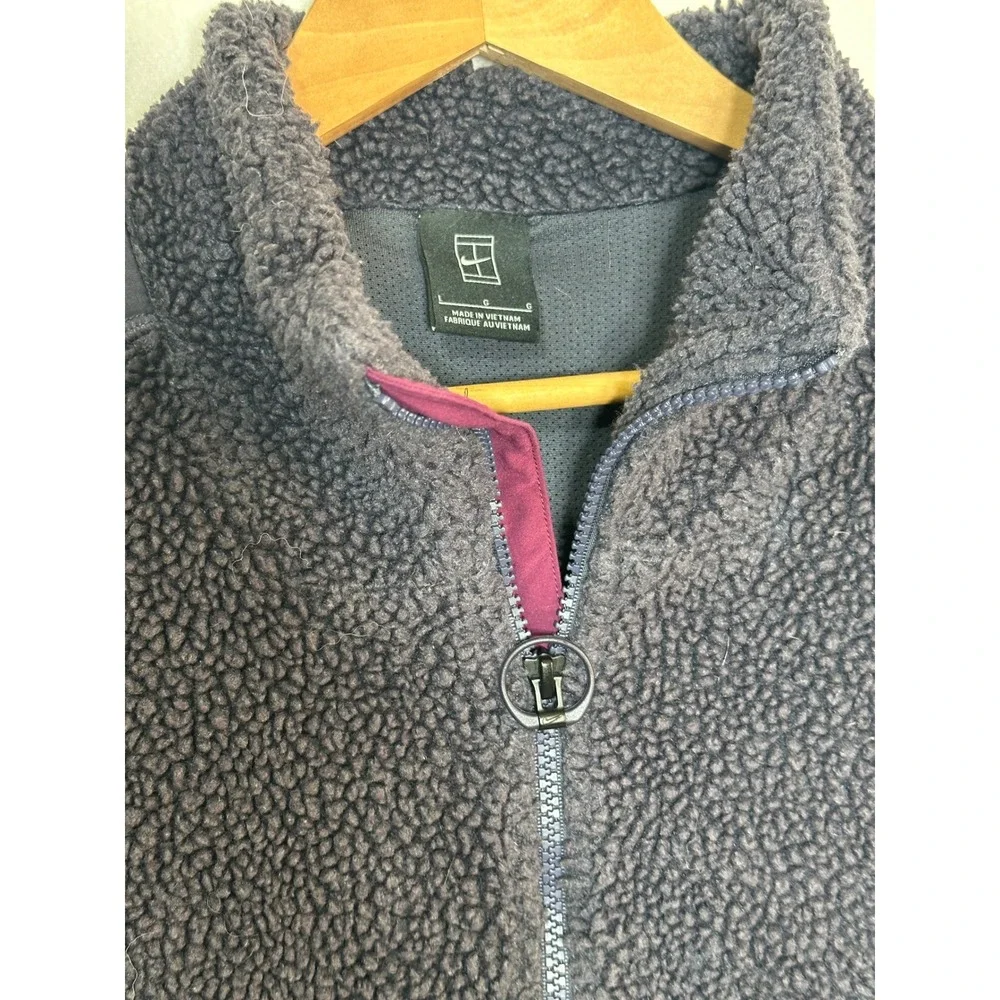 NikeCourt Mens Heritage Half-Zip Sherpa Fleece Jacket Thunder‎ Blue L